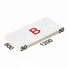 Утеплитель LOGICPIR Slope СХ/СХ 1,7 %, элемент B, 1200х600х30-50 мм (Лоджик пир Слоп)