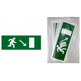 Знак "Направление к эвакуационному выходу направо вниз" 350х124мм для ССА TDM