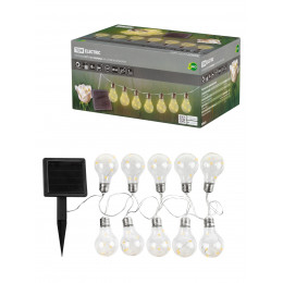 Гирлянда ССГ-110 "Лампы" на солнечной батарее, 1,3 м, 60 LED, теплый белый, IP44, TDM