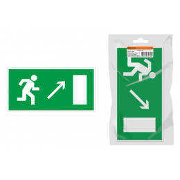 Знак "Направление к эвакуационному выходу направо вверх" 350х124мм для ССА инд. упаковка TDM