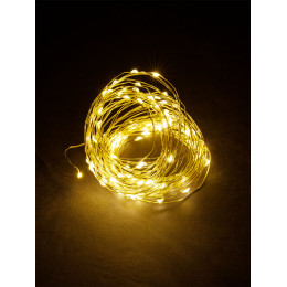 Гирлянда CCГ-112 "Роса" на солнечной батарее, 10 м, 100 LED, теплый белый, IP54, TDM