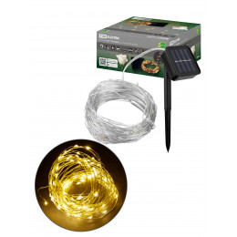 Гирлянда CCГ-112 "Роса" на солнечной батарее, 10 м, 100 LED, теплый белый, IP54, TDM
