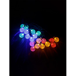 Гирлянда ССГ-154 "Шарики" на солнечной батарее, 2.7 м, 20 LED, многоцветный, IP54, TDM