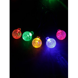 Гирлянда ССГ-154 "Шарики" на солнечной батарее, 2.7 м, 20 LED, многоцветный, IP54, TDM