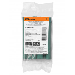 Набор трубок термоусаживаемых, не поддерживающих горение, клеевых, длиной 10 см ТТкНГ(3:1) "Моноцвет, зеленый 9,5/3,0 TDM"