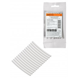 Набор трубок термоусаживаемых, не поддерживающих горение, клеевых, длиной 10 см ТТкНГ(3:1) "Моноцвет, белый 4,8/1,5 TDM"