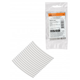 Набор трубок термоусаживаемых, не поддерживающих горение, клеевых, длиной 10 см ТТкНГ(3:1) "Моноцвет, белый 3,2/1,0 TDM"