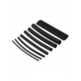 Набор трубок термоусаживаемых, не поддерживающих горение, клеевых, 8 типоразмеров, длиной 10 см ТТкНГ(3:1) "Моноцвет-диапазон, черный TDM"
