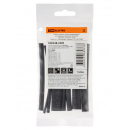 Набор трубок термоусаживаемых, не поддерживающих горение, клеевых, 8 типоразмеров, длиной 10 см ТТкНГ(3:1) "Моноцвет-диапазон, черный TDM"