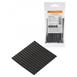 Набор трубок термоусаживаемых, не поддерживающих горение, клеевых, длиной 10 см ТТкНГ(3:1) "Моноцвет, черный 4,8/1,5 TDM"