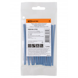 Набор трубок термоусаживаемых, не поддерживающих горение, клеевых, длиной 10 см ТТкНГ(3:1) "Моноцвет, синий 2,4/0,8 TDM"