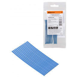 Набор трубок термоусаживаемых, не поддерживающих горение, клеевых, длиной 10 см ТТкНГ(3:1) "Моноцвет, синий 1,5/0,6 TDM"