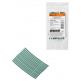 Набор трубок термоусаживаемых, не поддерживающих горение, клеевых, длиной 10 см ТТкНГ(3:1) "Моноцвет, зеленый 1,5/0,6 TDM"