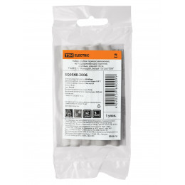 Набор трубок термоусаживаемых, не поддерживающих горение, клеевых, длиной 10 см ТТкНГ(3:1) "Моноцвет, белый 7,9/2,65 TDM"