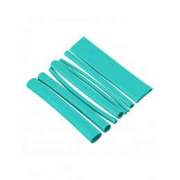 Набор трубок термоусаживаемых, не поддерживающих горение, клеевых, 8 типоразмеров, длиной 10 см ТТкНГ(3:1) "Моноцвет-диапазон, зеленый TDM"