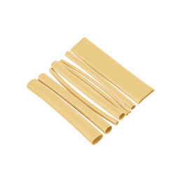 Набор трубок термоусаживаемых, не поддерживающих горение, клеевых, 8 типоразмеров, длиной 10 см ТТкНГ(3:1) "Моноцвет-диапазон, желтый TDM"