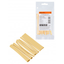 Набор трубок термоусаживаемых, не поддерживающих горение, клеевых, 8 типоразмеров, длиной 10 см ТТкНГ(3:1) "Моноцвет-диапазон, желтый TDM"