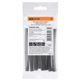 Набор трубок термоусаживаемых, не поддерживающих горение, клеевых, длиной 10 см ТТкНГ(3:1) "Моноцвет, черный 7,9/2,65TDM"