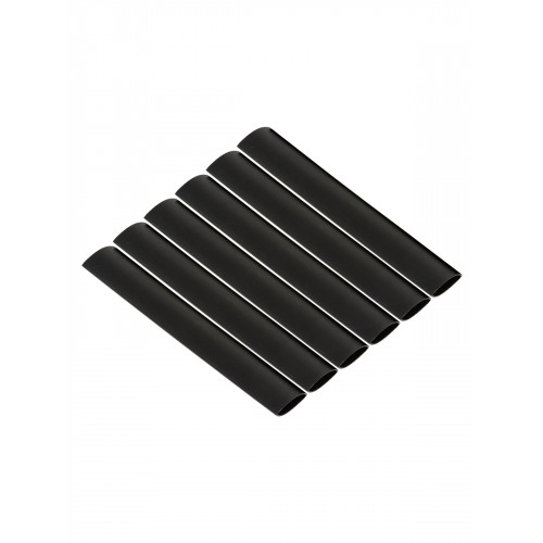 Набор трубок термоусаживаемых, не поддерживающих горение, клеевых, длиной 10 см ТТкНГ(3:1) "Моноцвет, черный 12,7/4,3 TDM"