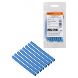 Набор трубок термоусаживаемых, не поддерживающих горение, клеевых, длиной 10 см ТТкНГ(3:1) "Моноцвет, синий 6,4/2,0 TDM"