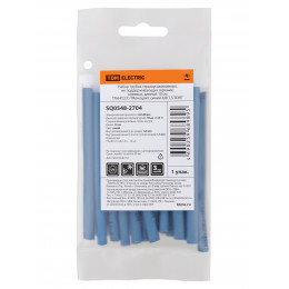 Набор трубок термоусаживаемых, не поддерживающих горение, клеевых, длиной 10 см ТТкНГ(3:1) "Моноцвет, синий 4,8/1,5 TDM"