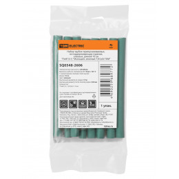 Набор трубок термоусаживаемых, не поддерживающих горение, клеевых, длиной 10 см ТТкНГ(3:1) "Моноцвет, зеленый 7,9/2,65 TDM"