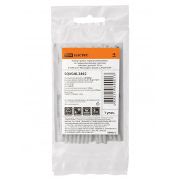 Набор трубок термоусаживаемых, не поддерживающих горение, клеевых, длиной 10 см ТТкНГ(3:1) "Моноцвет, белый 2,4/0,8 TDM"