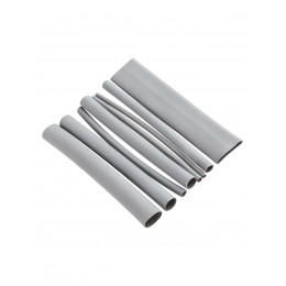 Набор трубок термоусаживаемых, не поддерживающих горение, клеевых, 8 типоразмеров, длиной 10 см ТТкНГ(3:1) "Моноцвет-диапазон, серый TDM"