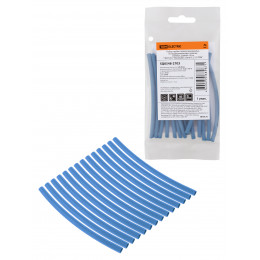 Набор трубок термоусаживаемых, не поддерживающих горение, клеевых, длиной 10 см ТТкНГ(3:1) "Моноцвет, синий 3,2/1,0 TDM"