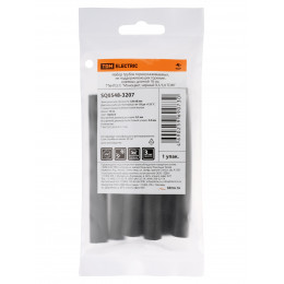 Набор трубок термоусаживаемых, не поддерживающих горение, клеевых, длиной 10 см ТТкНГ(3:1) "Моноцвет, черный 9,5/3,0 TDM"