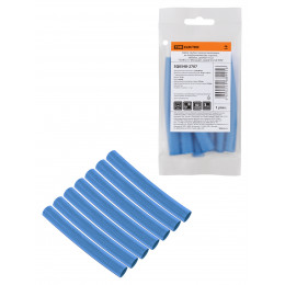 Набор трубок термоусаживаемых, не поддерживающих горение, клеевых, длиной 10 см ТТкНГ(3:1) "Моноцвет, синий 9,5/3,0 TDM"