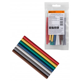 Набор трубок термоусаживаемых, не поддерживающих горение, клеевых, 7 цветов, длиной 10 см ТТкНГ(3:1) "Полицвет 4,8/1,5 TDM"