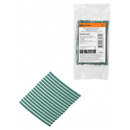 Набор трубок термоусаживаемых, не поддерживающих горение, клеевых, длиной 10 см ТТкНГ(3:1) "Моноцвет, зеленый 3,2/1,0 TDM"