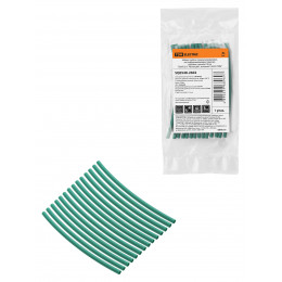 Набор трубок термоусаживаемых, не поддерживающих горение, клеевых, длиной 10 см ТТкНГ(3:1) "Моноцвет, зеленый 2,4/0,8 TDM"