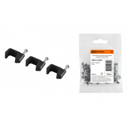 Скоба 8мм плоская пластиковая (черная) (50шт) TDM