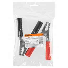 Зажим "крокодил" ЗК 250А 150мм в изоляции красный/черный  (1шт+1шт) TDM