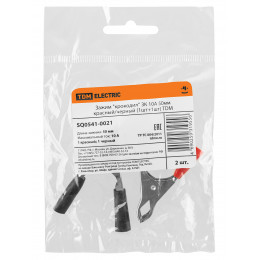 Зажим "крокодил" ЗК 10А 50мм красный/черный (1шт+1шт) TDM