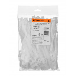 Крепеж ремешковый 7,6х165 белый (100шт) TDM