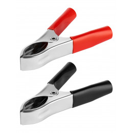 Зажим "крокодил" ЗК 30А 75мм красный/черный (1шт+1шт) TDM