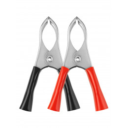 Зажим "крокодил" ЗК 30А 75мм красный/черный (1шт+1шт) TDM