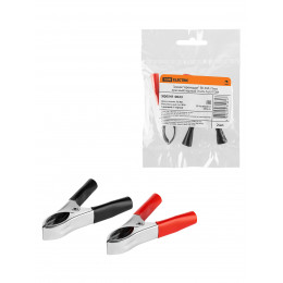 Зажим "крокодил" ЗК 30А 75мм красный/черный (1шт+1шт) TDM