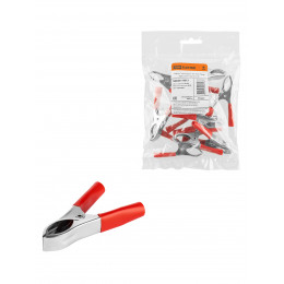 Зажим "крокодил" ЗК 30А 75мм красный (10шт) TDM