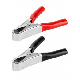 Зажим "крокодил" ЗК 15А 75мм красный/черный (1шт+1шт) TDM