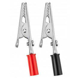 Зажим "крокодил" ЗК 15А 53мм красный/черный (1шт+1шт) TDM