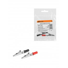 Зажим "крокодил" ЗК 15А 53мм красный/черный (1шт+1шт) TDM