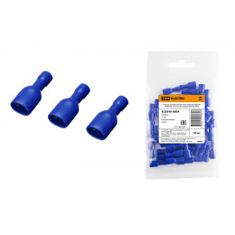 Разъем плоский полностью изолированный РППИ-М 2-187 синий (мама) (50 шт) TDM