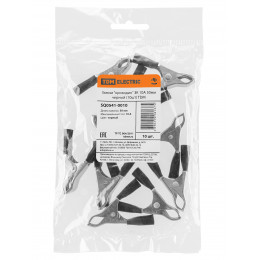 Зажим "крокодил" ЗК 10А 50мм черный (10шт) TDM