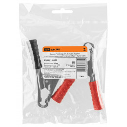 Зажим "крокодил" ЗК 100А 105мм в изоляции красный/черный  (1шт+1шт) TDM