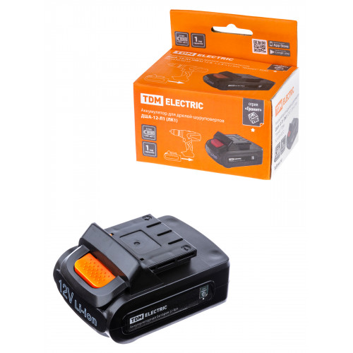Аккумулятор для дрелей-шуруповертов ДША-12-Л1(ЛК1) 12 В, 1,3 А*ч Li-Ion, "Гранит" TDM