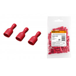 Разъем плоский полностью изолированный РППИ-М 1,25-250 красный (мама) (50 шт) TDM